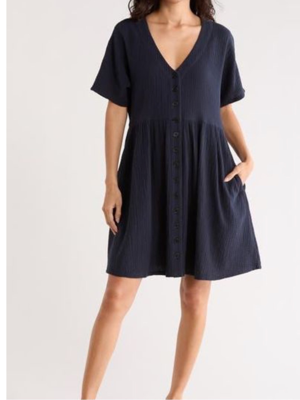 Madewell Lightspun Button Front Minidress